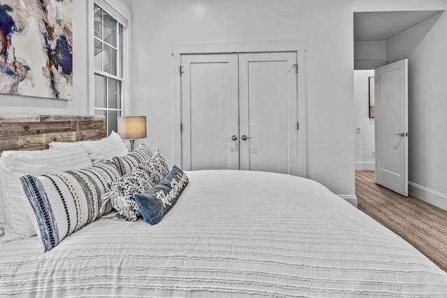 1031 Fish Trap Shls, Greensboro, GA 30642 - bedroom with wood finished floors, a closet, and baseboards