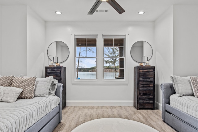 1031 Fish Trap Shls, Greensboro, GA 30642 - living room featuring a ceiling fan, recessed lighting, wood finished floors, and baseboards