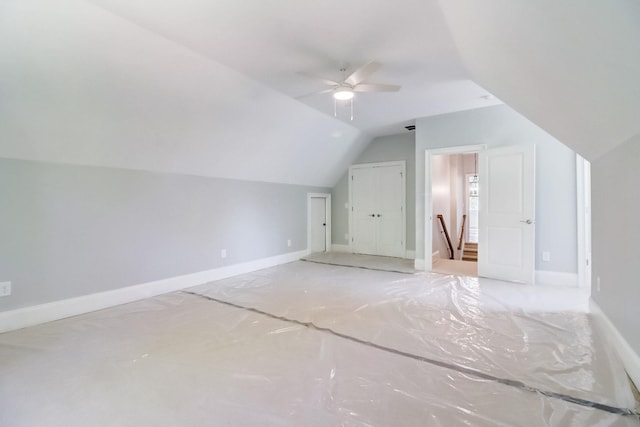 additional living space with lofted ceiling