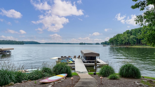 146 Long Island Dr, Eatonton, GA 31024 - dock area featuring boat lift and a water view