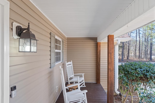 wooden deck with a porch