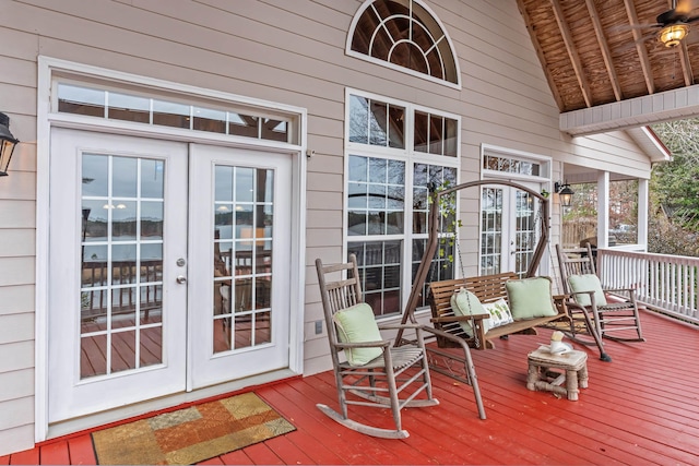 163 Knight Dr, Milledgeville, GA 31061 - wooden terrace featuring french doors