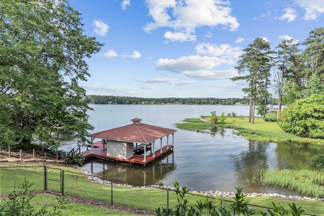 163 Knight Dr, Milledgeville, GA 31061 - dock featuring a water view and boat lift