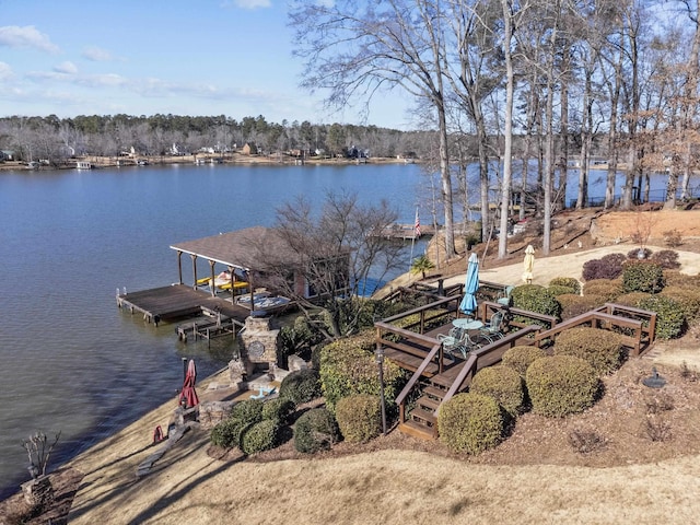 exterior space with a dock