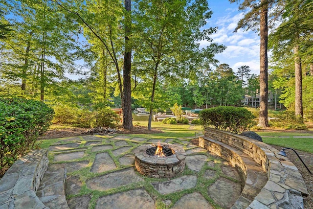 1611 Pine Grove Rd, Greensboro, GA 30642 - view of patio / terrace featuring an outdoor fire pit