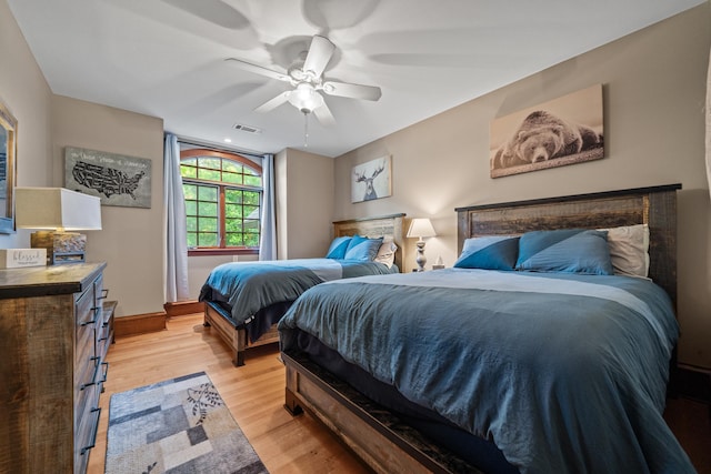 1611 Pine Grove Rd, Greensboro, GA 30642 - bedroom featuring light hardwood / wood-style floors and ceiling fan