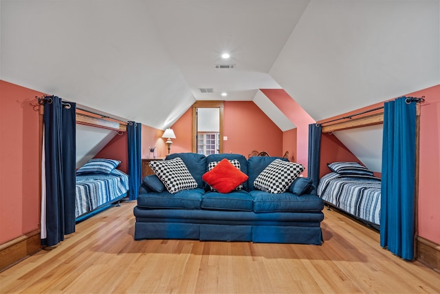 1611 Pine Grove Rd, Greensboro, GA 30642 - bedroom featuring vaulted ceiling and light hardwood / wood-style flooring