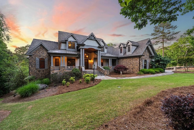 1611 Pine Grove Rd, Greensboro, GA 30642 - view of front facade with a yard and covered porch