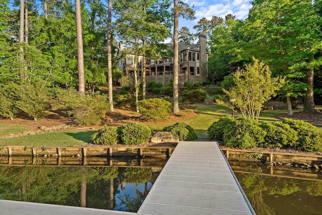 1611 Pine Grove Rd, Greensboro, GA 30642 - view of dock with a water view and a lawn