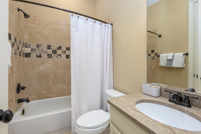 1051 Swift Crk, Greensboro, GA 30642 - full bathroom featuring vanity, toilet, and shower / bath combo with shower curtain