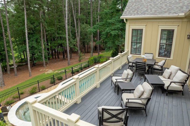 1051 Swift Crk, Greensboro, GA 30642 - deck featuring outdoor dining space