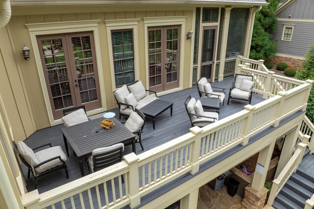 1051 Swift Crk, Greensboro, GA 30642 - deck with an outdoor hangout area and french doors