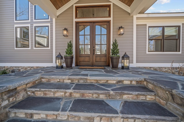 entrance to property with french doors