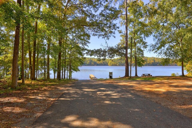 property view of water featuring a dock