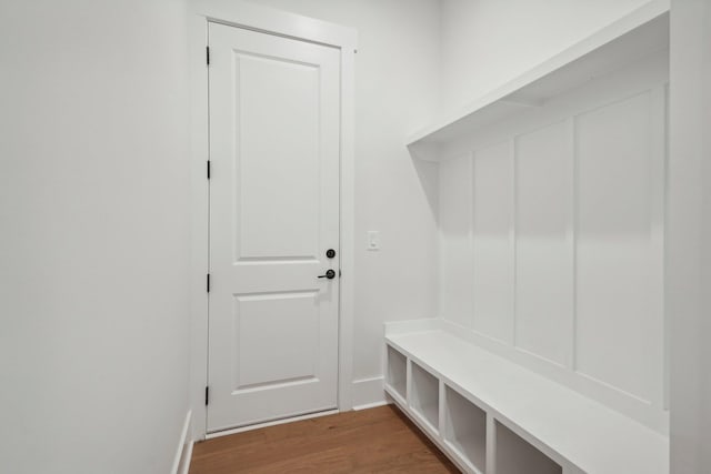 mudroom featuring wood finished floors