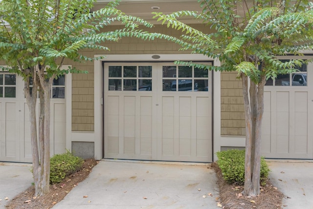 view of garage