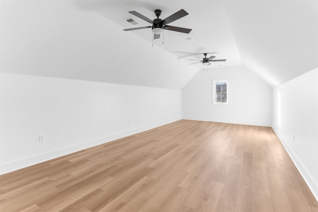 2050 Osprey Poynte, Greensboro, GA 30642 - additional living space with a ceiling fan, light wood-type flooring, and lofted ceiling