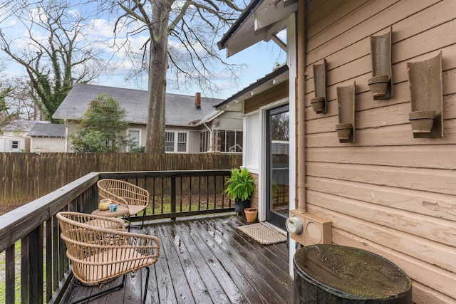 wooden terrace with fence