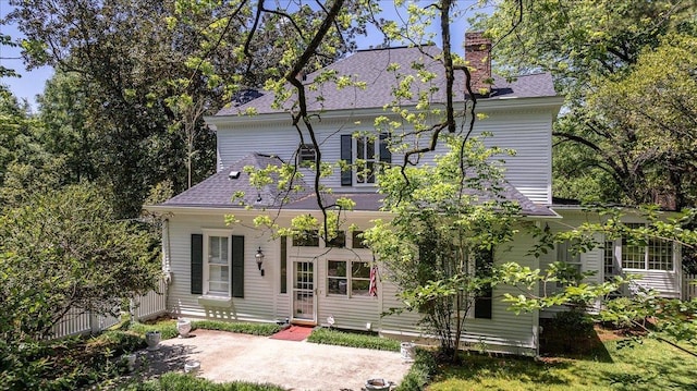 view of front of home with a patio