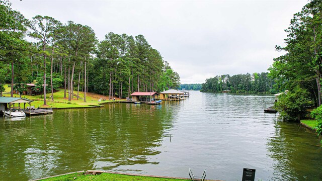 291 Power Point Rd, Milledgeville, GA 31061 - water view featuring a boat dock and boat lift