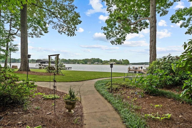 165 Lakeview Dr, Eatonton, GA 31024 - surrounding community with a yard and a water view