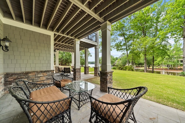 1101 Shoal Creek Ct, Greensboro, GA 30642 - view of patio with a water view