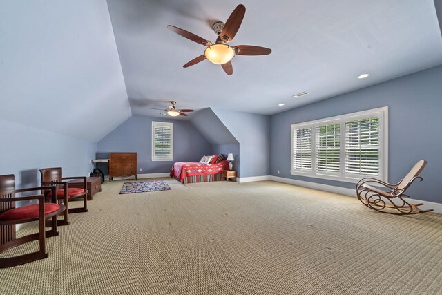 1101 Shoal Creek Ct, Greensboro, GA 30642 - interior space with baseboards, carpet, vaulted ceiling, and visible vents