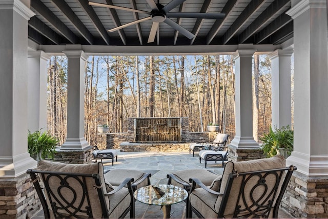 view of patio / terrace with ceiling fan