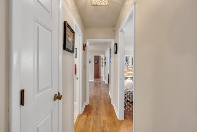 hall featuring light wood-type flooring