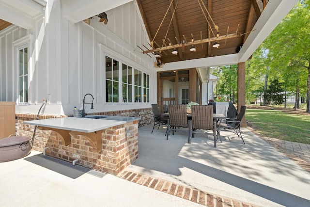 113 Daisy Trl, Milledgeville, GA 31061 - view of patio / terrace with outdoor dining space, outdoor dry bar, and a sink