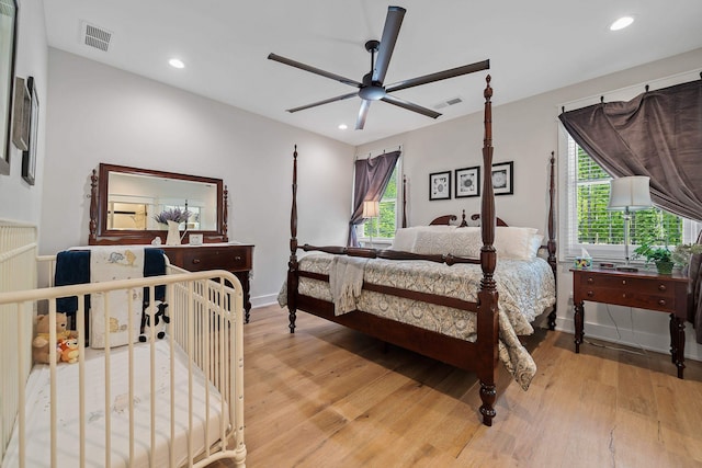113 Daisy Trl, Milledgeville, GA 31061 - bedroom with visible vents, recessed lighting, and light wood-style flooring