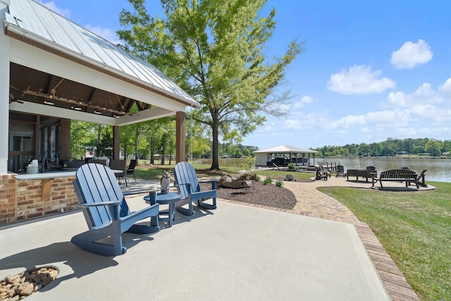 113 Daisy Trl, Milledgeville, GA 31061 - view of patio / terrace with a gazebo and a water view
