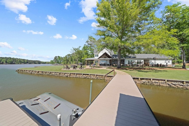 113 Daisy Trl, Milledgeville, GA 31061 - view of dock featuring a water view and a lawn