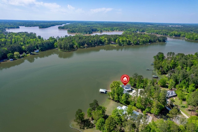 113 Daisy Trl, Milledgeville, GA 31061 - birds eye view of property featuring a water view and a forest view