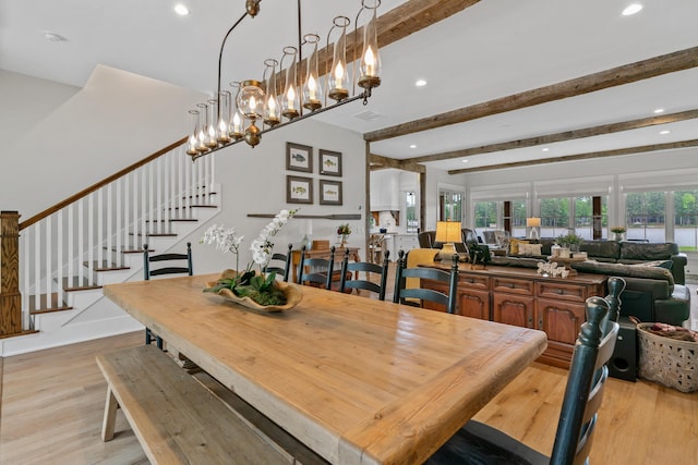 113 Daisy Trl, Milledgeville, GA 31061 - dining area with recessed lighting, stairway, and light wood-type flooring