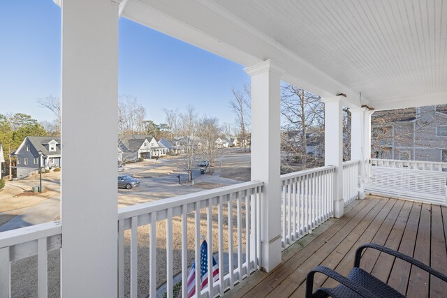 deck featuring a porch