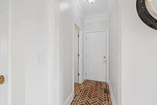 corridor with ornamental molding