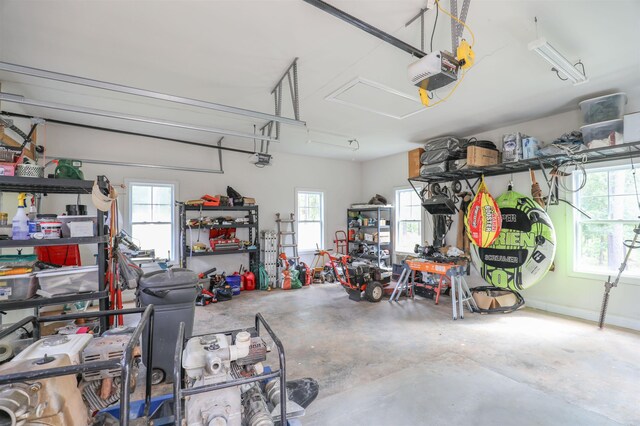 garage featuring a garage door opener