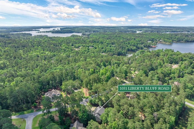 1051 Liberty Bluff Rd, Greensboro, GA 30642 - aerial view of property and surrounding area with a heavily wooded area and a nearby body of water