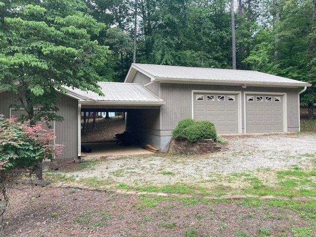 view of garage