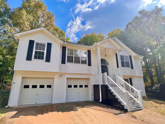 split foyer home with a garage