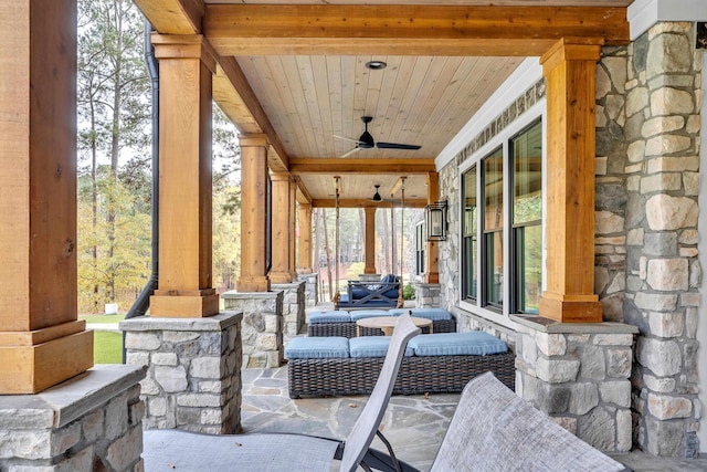 1191 Sugar Run, Greensboro, GA 30642 - view of patio / terrace with covered porch and ceiling fan