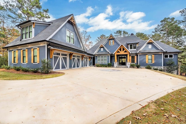 craftsman inspired home with a garage