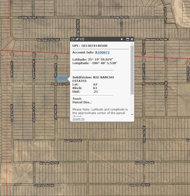 5404 Lido Ct NE, Rio Rancho NM, 87144 land for sale