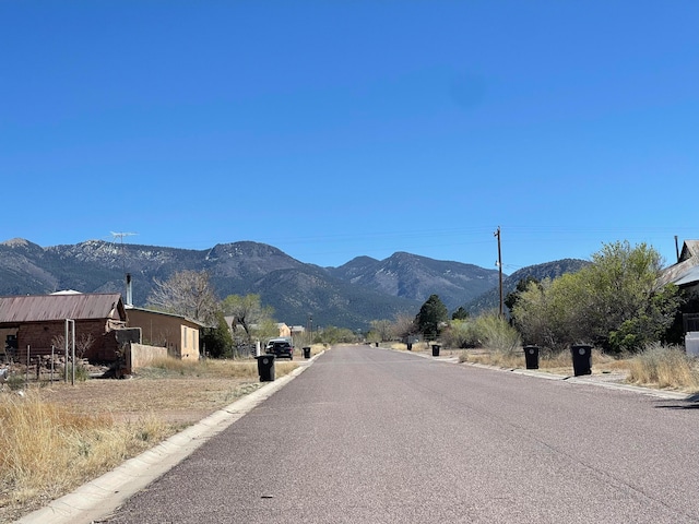 view of road with a mountain view