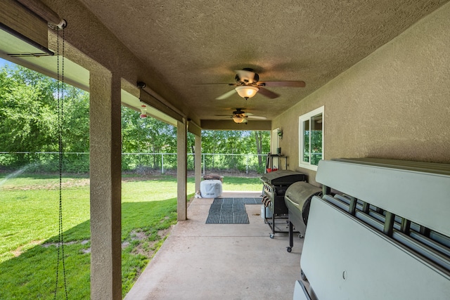 view of patio / terrace with ceiling fan