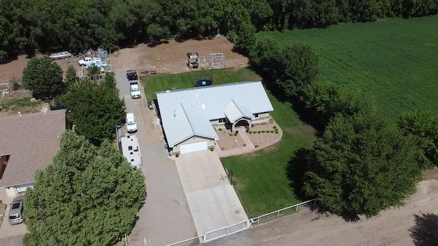 aerial view with a rural view