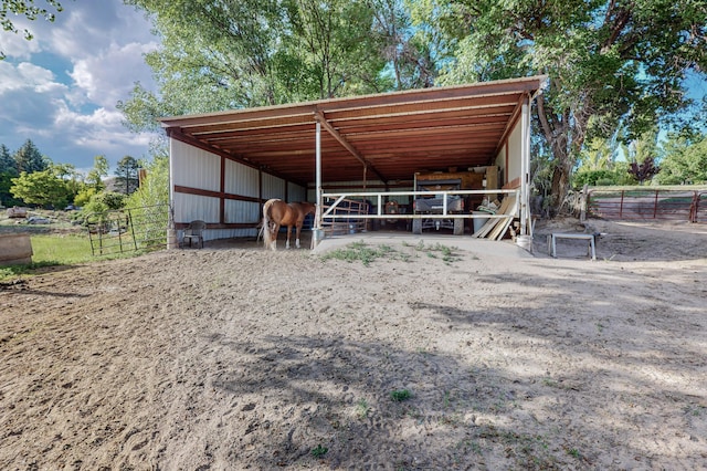 view of stable featuring an outdoor structure