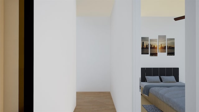 bedroom with hardwood / wood-style floors