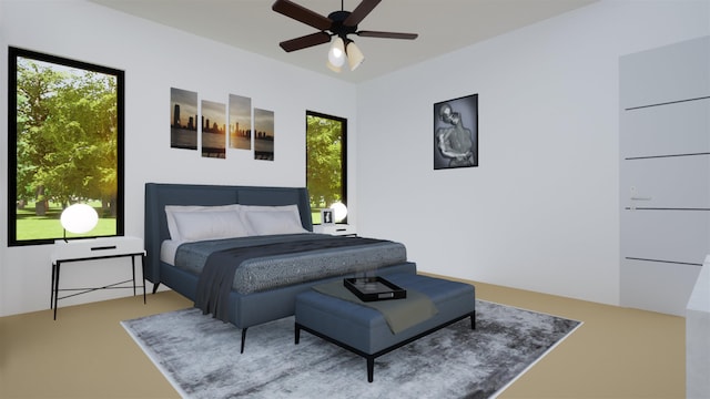 bedroom with ceiling fan